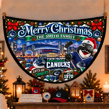 All Hockey Teams Personalized Christmas Night Bunting Flag - 5to9vibe
