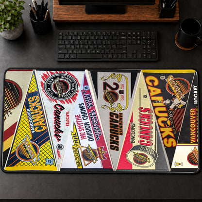 All Hockey Teams Vintage Pennant Anniversary For Fans Desk Mat Mouse Pad Trending - 5to9vibe