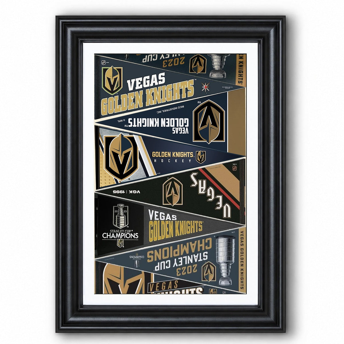 All Hockey Teams Vintage Pennant Anniversary For Fans No Frame Vertical Poster - 5to9vibe