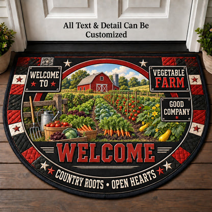 Vegetable Farm Personalized Half Round Mat | 5To9Vibe