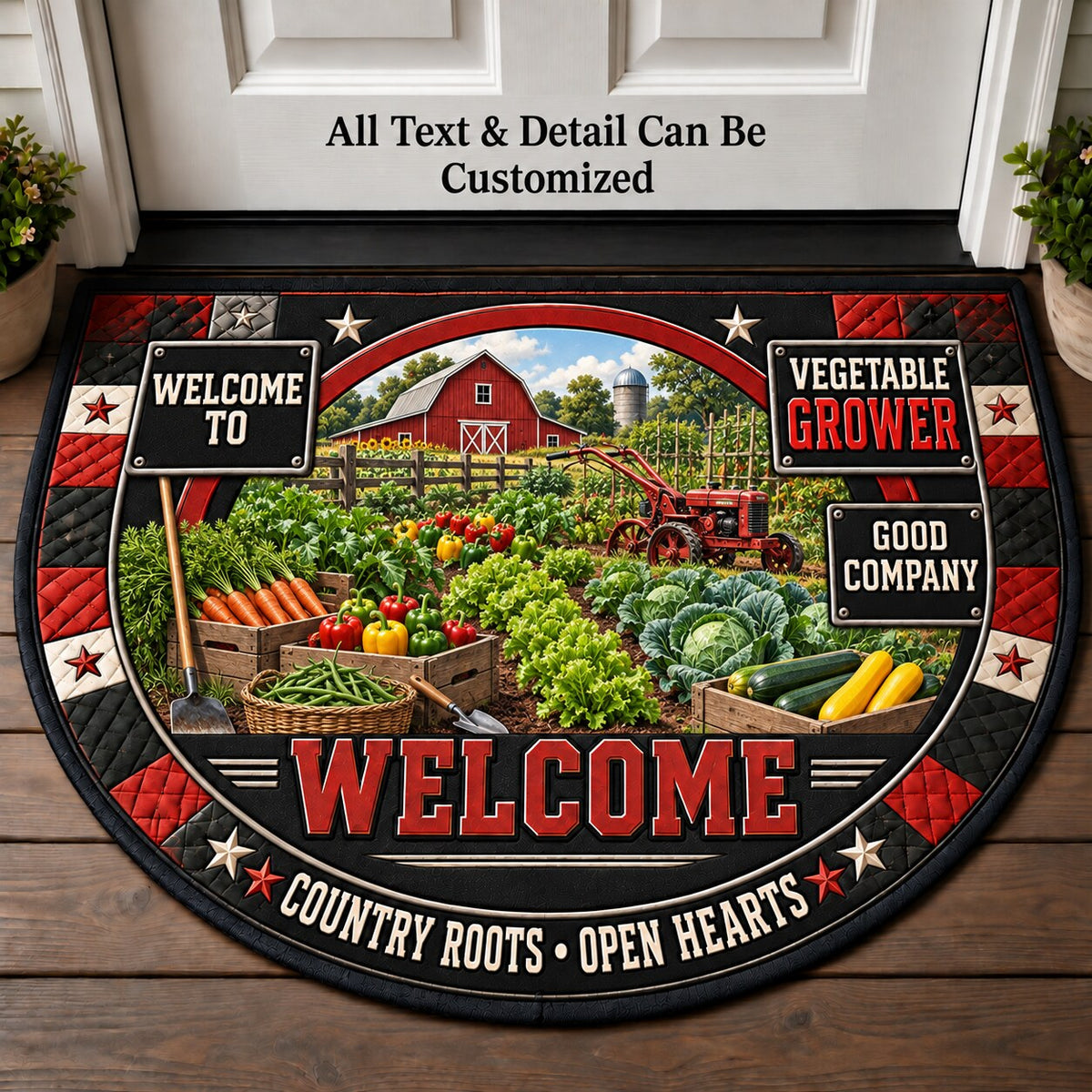 Vegetable Grower Personalized Half Round Mat | 5To9Vibe