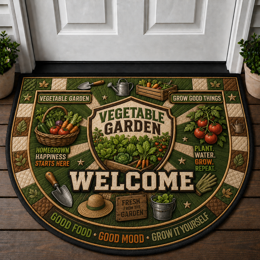 Welcome To Our Vegetable Garden Doormat - Farm Fresh Locally Grown Welcome Mat - 5to9vibe