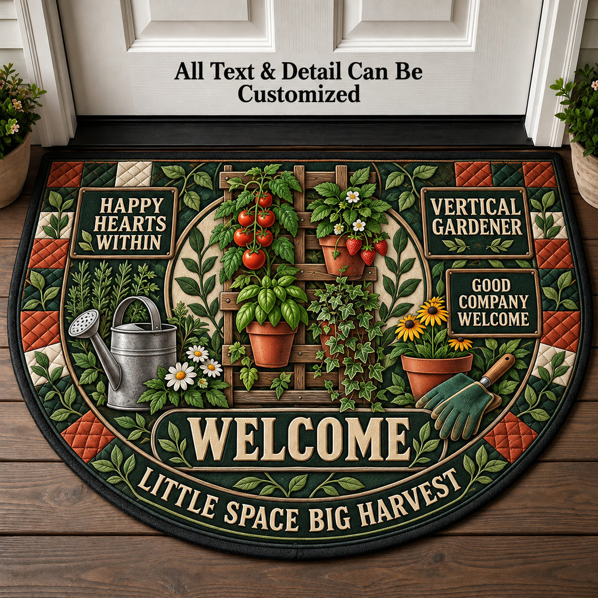 Vertical Gardener Personalized Half Round Mat | 5To9Vibe