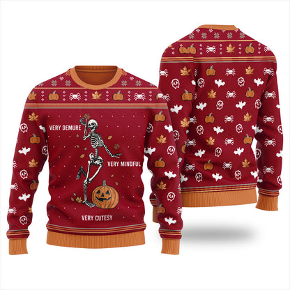 Very Demure Skeleton Ugly Christmas Sweater