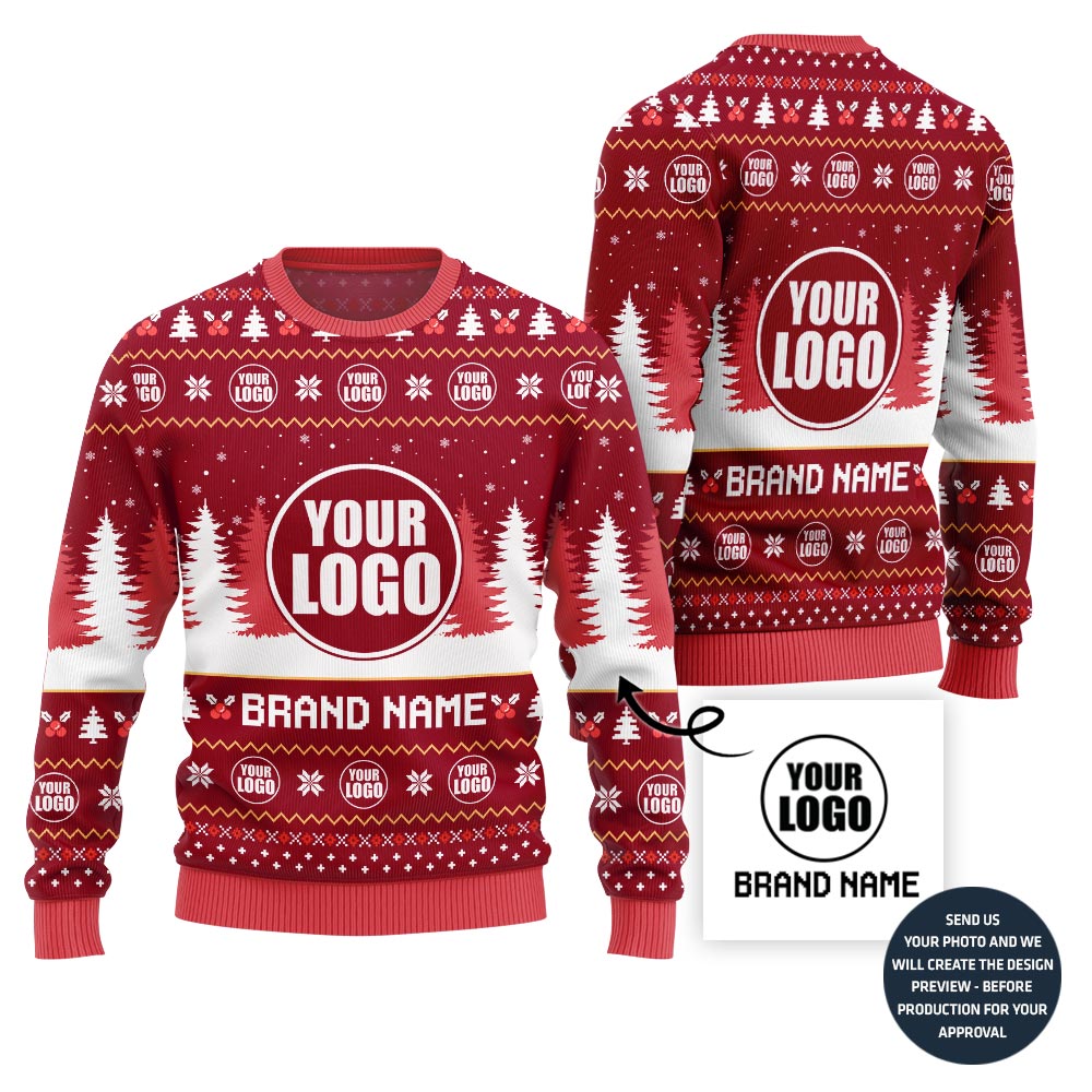 Vibrant Custom Logo And Brand Name For Team Xmas Sweater