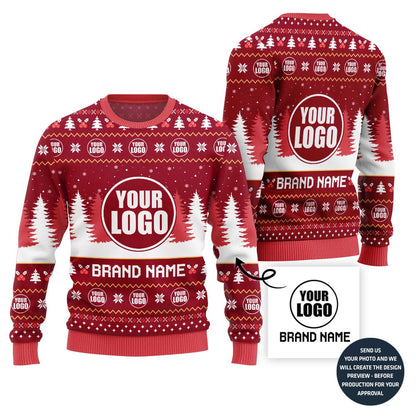 Vibrant Custom Logo And Brand Name For Team Xmas Sweater