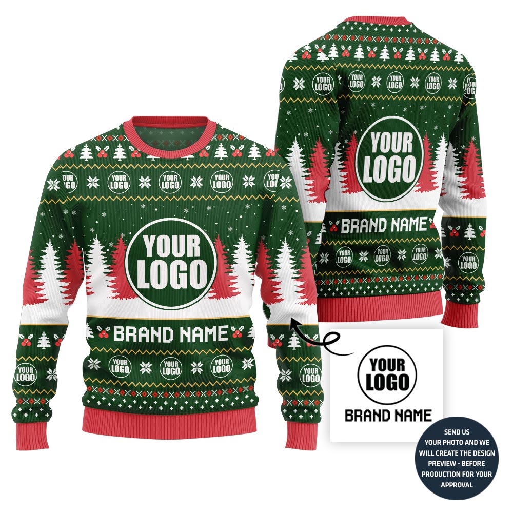 Vibrant Custom Logo And Brand Name For Team Xmas Sweater