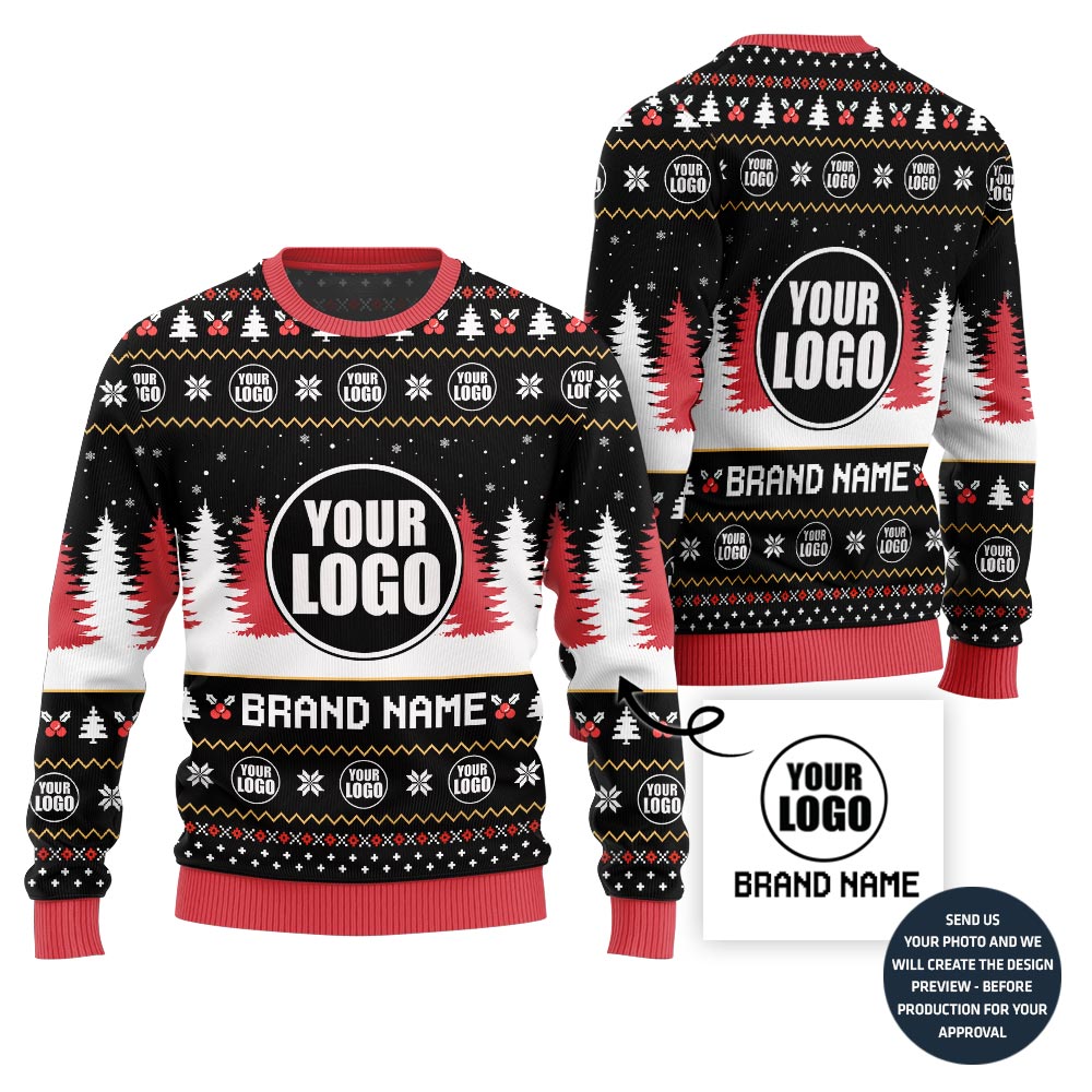 Vibrant Custom Logo And Brand Name For Team Xmas Sweater
