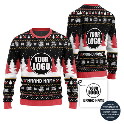 Vibrant Custom Logo And Brand Name For Team Xmas Sweater