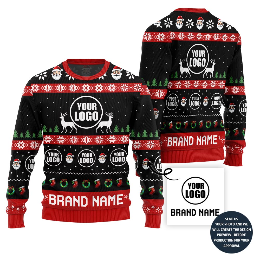 Vibrant Custom Logo And Name Ugly Xmas Sweater For Brand