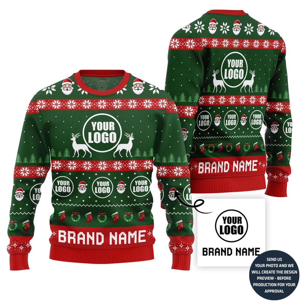 Vibrant Custom Logo And Name Ugly Xmas Sweater For Brand
