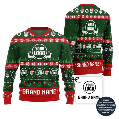 Vibrant Custom Logo And Name Ugly Xmas Sweater For Brand