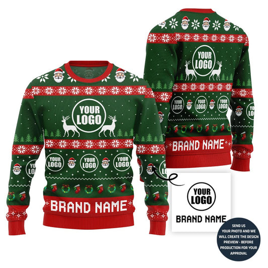 Vibrant Custom Logo And Name Ugly Xmas Sweater For Brand