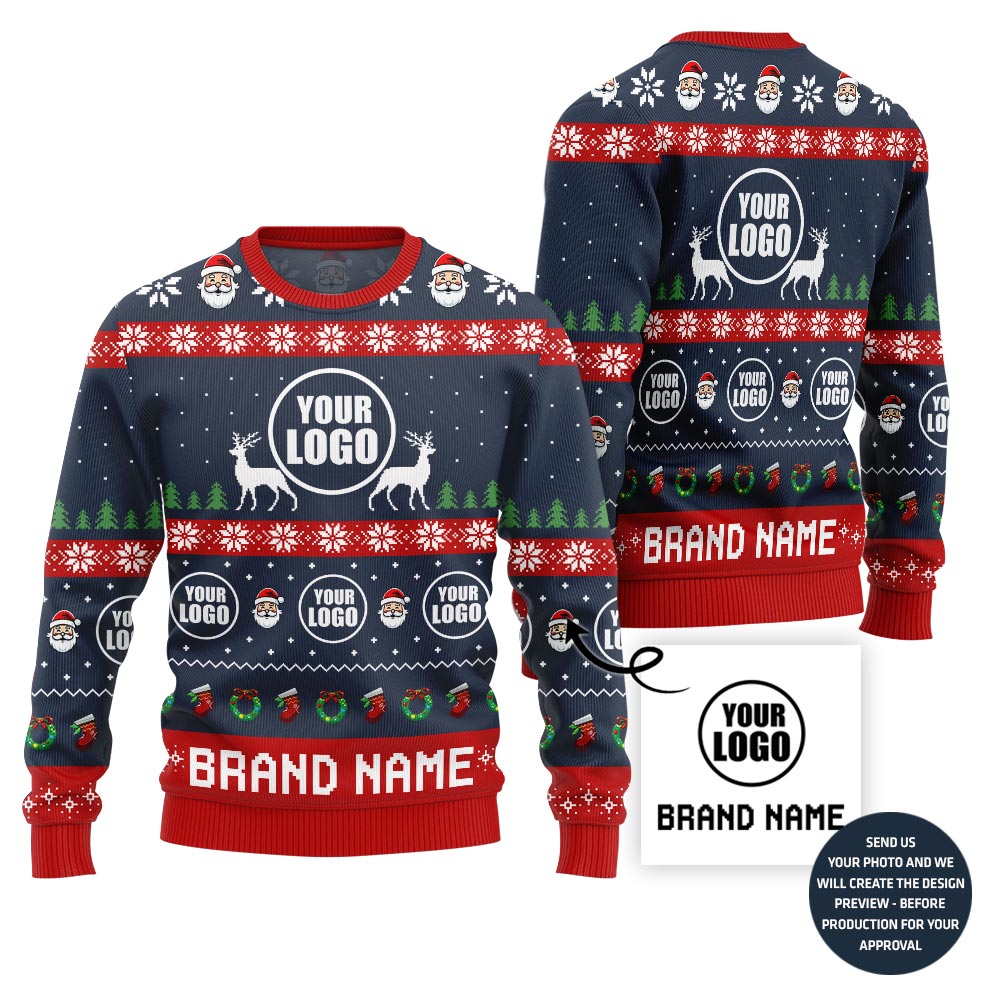 Vibrant Custom Logo And Name Ugly Xmas Sweater For Brand