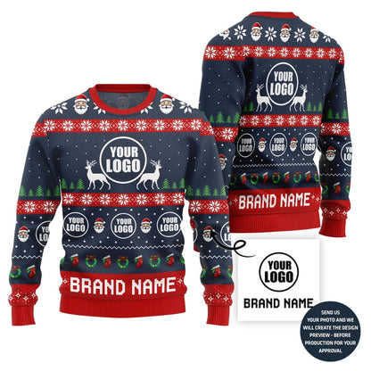 Vibrant Custom Logo And Name Ugly Xmas Sweater For Brand