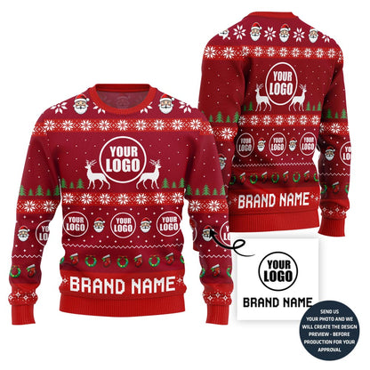 Vibrant Custom Logo And Name Ugly Xmas Sweater For Brand