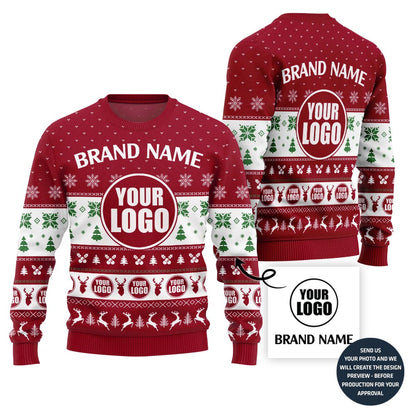 Vibrant Custom Logo For Team Holiday Sweater