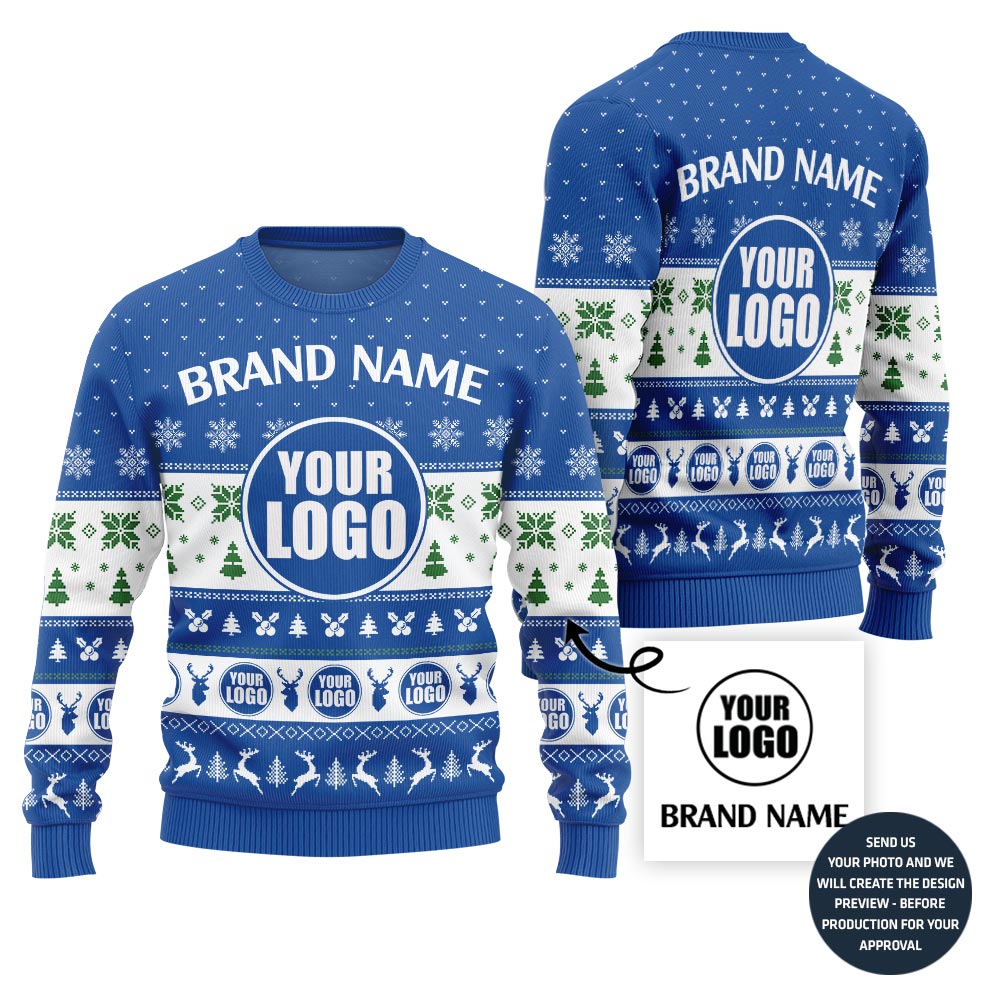 Vibrant Custom Logo For Team Holiday Sweater