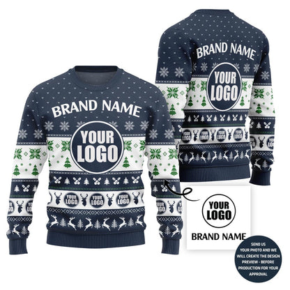 Vibrant Custom Logo For Team Holiday Sweater