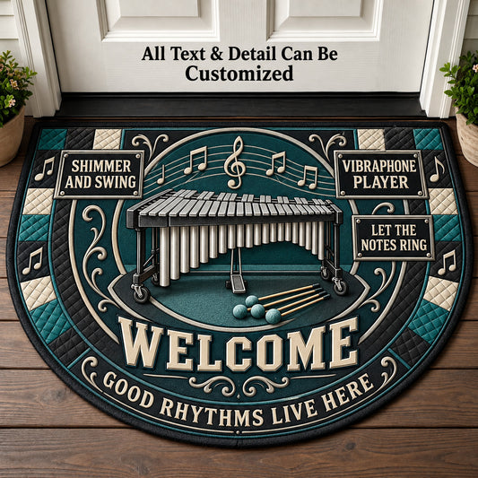 Vibraphone Player Personalized Half Round Mat | 5To9Vibe