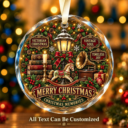 Victorian Christmas Personalized Glass Ornament | 5To9Vibe