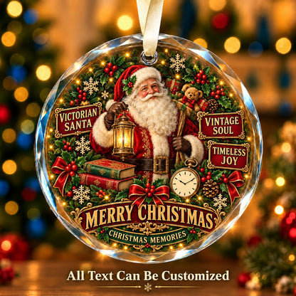 Victorian Santa Personalized Glass Ornament | 5To9Vibe