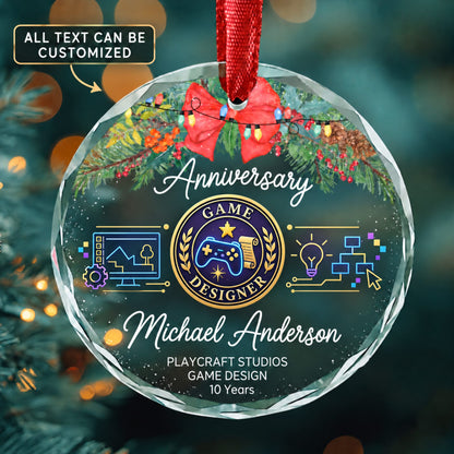 Video Game Designers Personalized Glass Ornament | 5To9Vibe