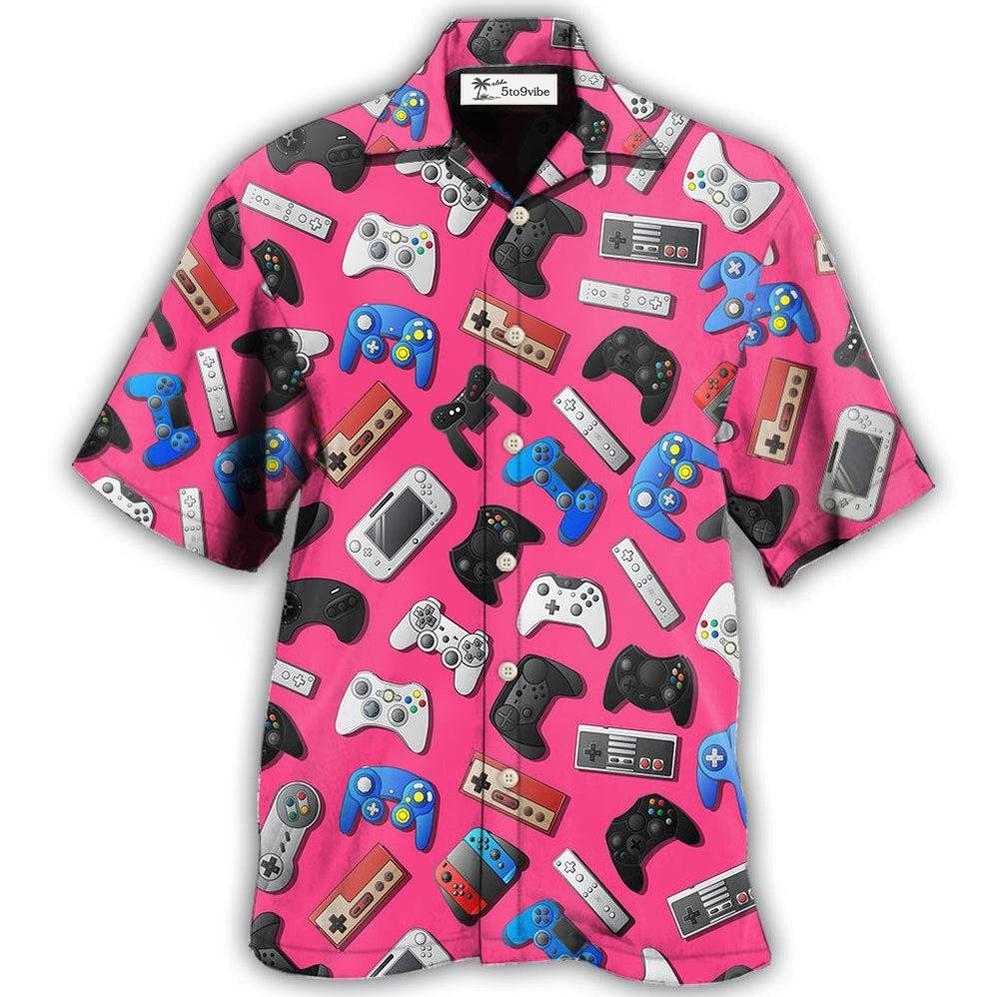 Hawaiian Shirt / Adults / S Game A Pink Video Game So Fun - Hawaiian Shirt 