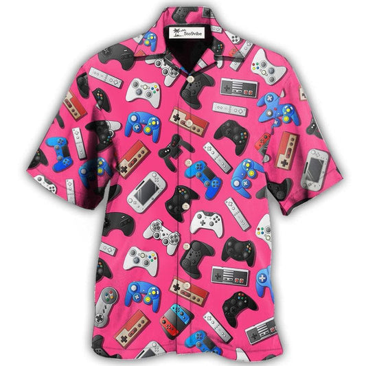 Hawaiian Shirt / Adults / S Game A Pink Video Game So Fun - Hawaiian Shirt 