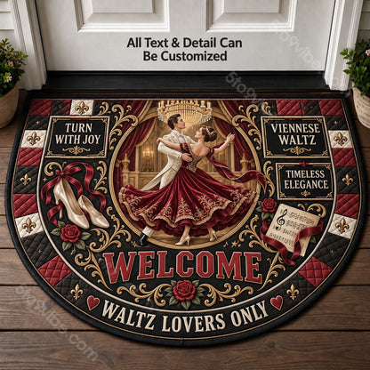 Viennese Waltz Personalized Half Round Mat | 5To9Vibe