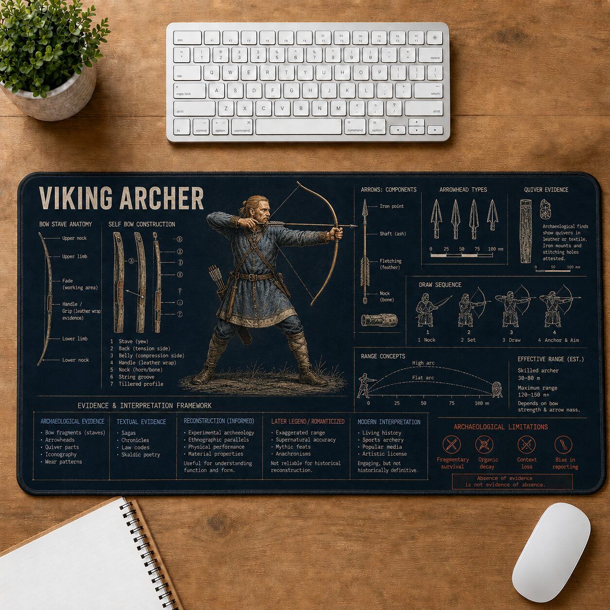 Viking Archer Viking History and Culture Guide Desk Mat | 5To9Vibe