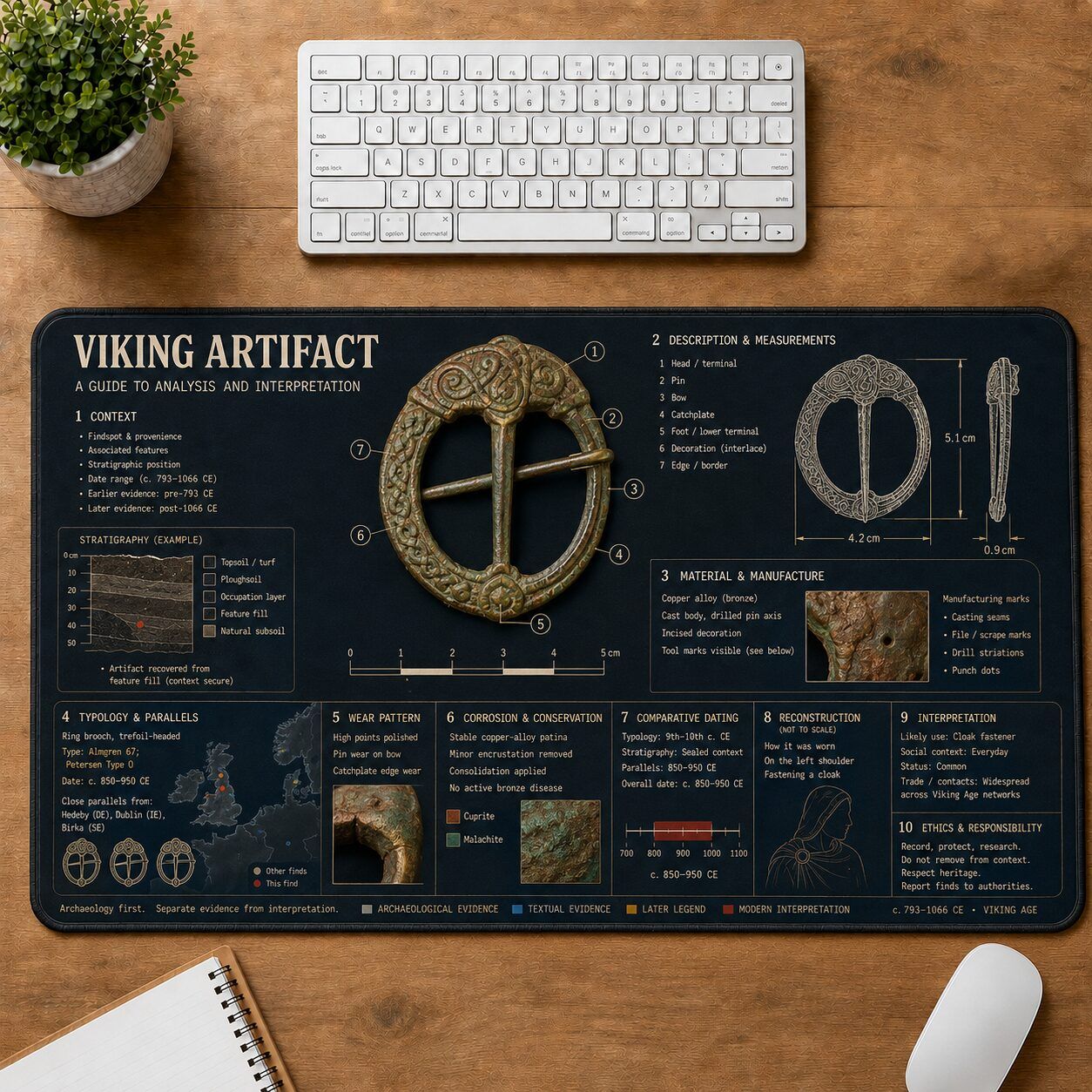 Viking Artifact Viking History and Culture Guide Desk Mat | 5To9Vibe
