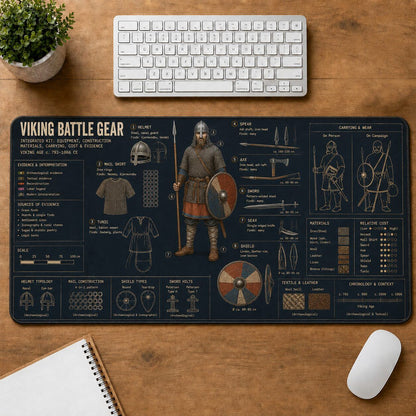 Viking Battle Gear Viking History and Culture Guide Desk Mat | 5To9Vibe