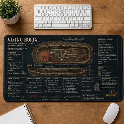 Viking Burial Viking History and Culture Guide Desk Mat | 5To9Vibe