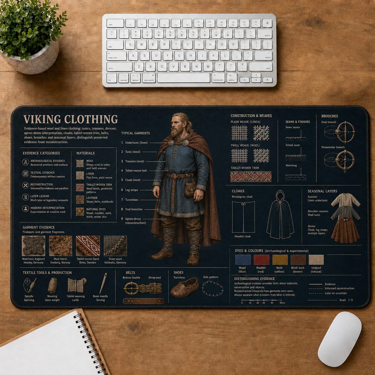 Viking Clothing Viking History and Culture Guide Desk Mat | 5To9Vibe