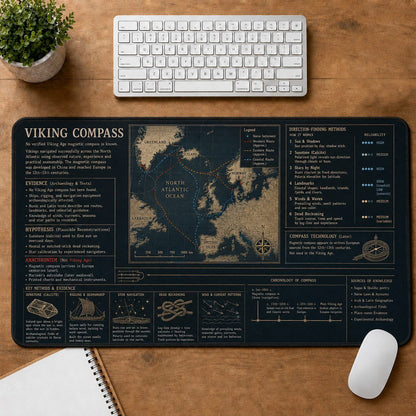Viking Compass Viking History and Culture Guide Desk Mat | 5To9Vibe
