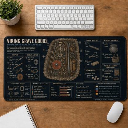 Viking Grave Goods Viking History and Culture Guide Desk Mat | 5To9Vibe