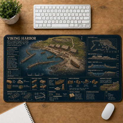 Viking Harbor Viking History and Culture Guide Desk Mat | 5To9Vibe