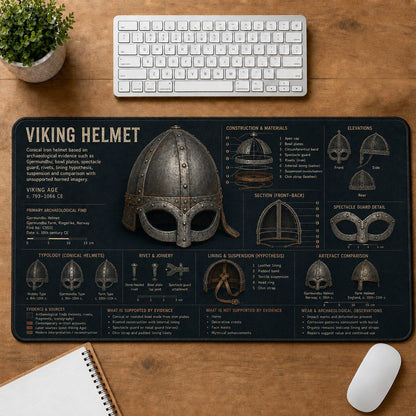 Viking Helmet Viking History and Culture Guide Desk Mat | 5To9Vibe