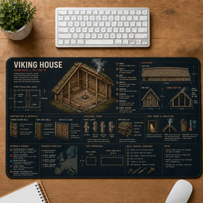 Viking House Viking History and Culture Guide Desk Mat | 5To9Vibe