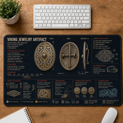 Viking Jewelry Artifact Viking History and Culture Guide Desk Mat | 5To9Vibe