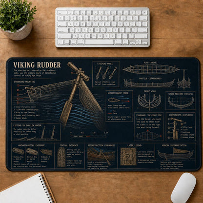 Viking Rudder Viking History and Culture Guide Desk Mat | 5To9Vibe