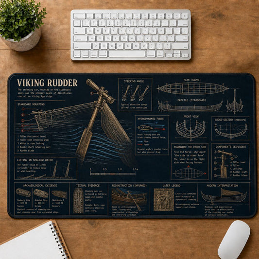 Viking Rudder Viking History and Culture Guide Desk Mat | 5To9Vibe