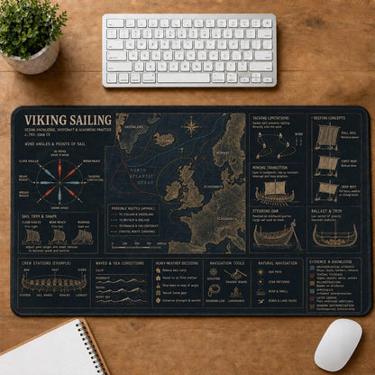 Viking Sailing Viking History and Culture Guide Desk Mat | 5To9Vibe