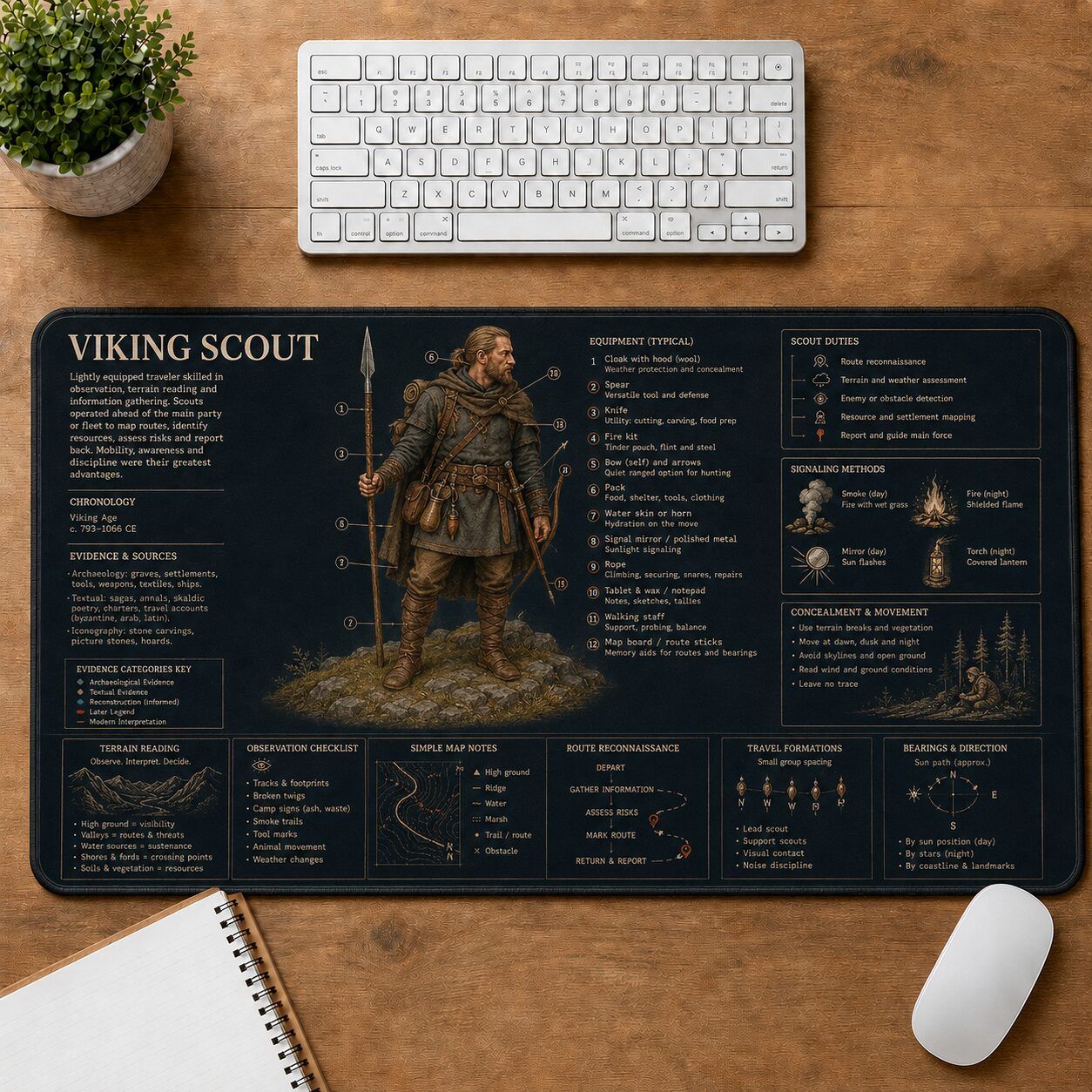 Viking Scout Viking History and Culture Guide Desk Mat | 5To9Vibe