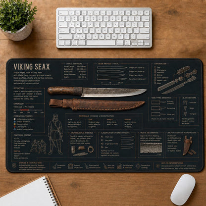 Viking Seax Viking History and Culture Guide Desk Mat | 5To9Vibe
