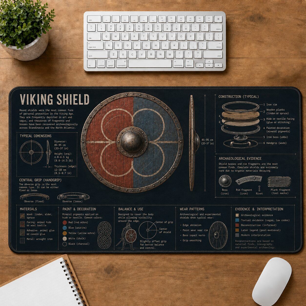 Viking Shield Viking History and Culture Guide Desk Mat | 5To9Vibe