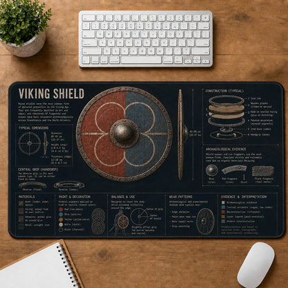 Viking Shield Viking History and Culture Guide Desk Mat | 5To9Vibe