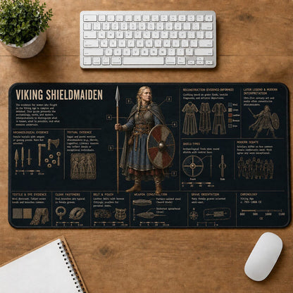 Viking Shieldmaiden Viking History and Culture Guide Desk Mat | 5To9Vibe