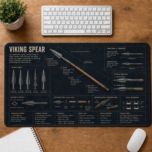 Viking Spear Viking History and Culture Guide Desk Mat | 5To9Vibe